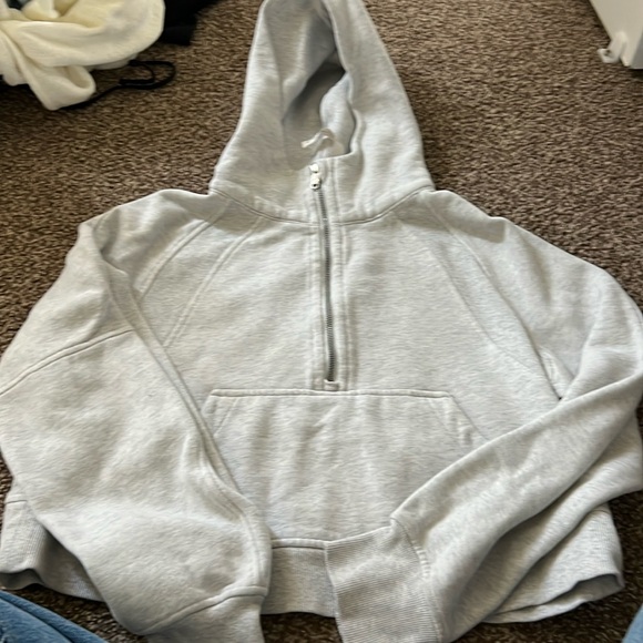 lululemon athletica Sweaters - Lululemon grey 1/2 zip scuba size XS/S
